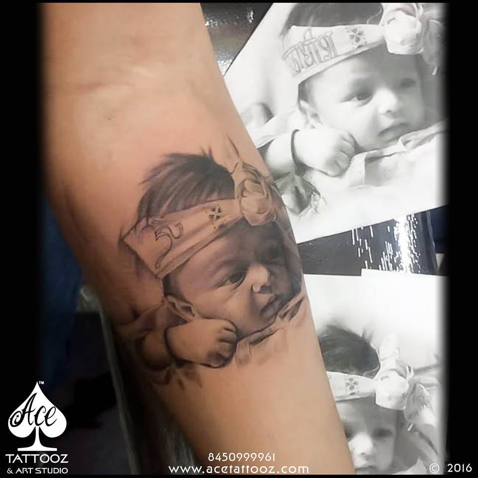 Baby Portrait Tattoo - Ace Tattooz & Art Studio Mumbai India