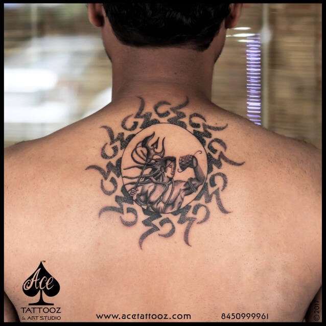 Om Tattoo Design for Neck and Behind the Ear