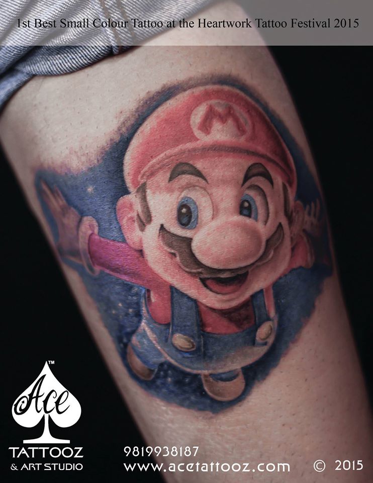 Amscan Super Mario Bros Tattoos Multicoloured
