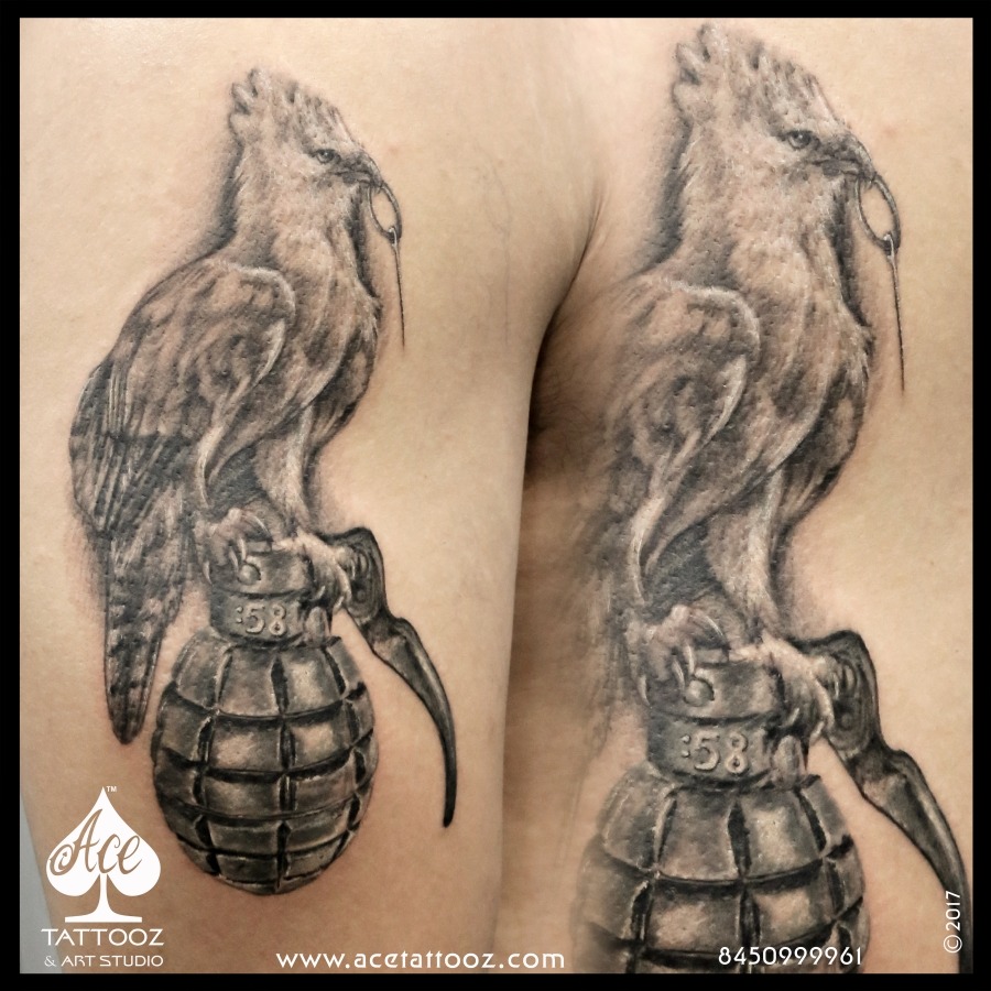 Kamz Inkzone  3D eagle tattoo with clock concept  tattoo  Facebook