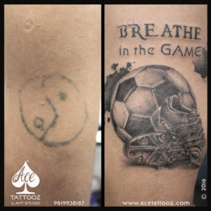 Football Coverup 3D Tattoo Design