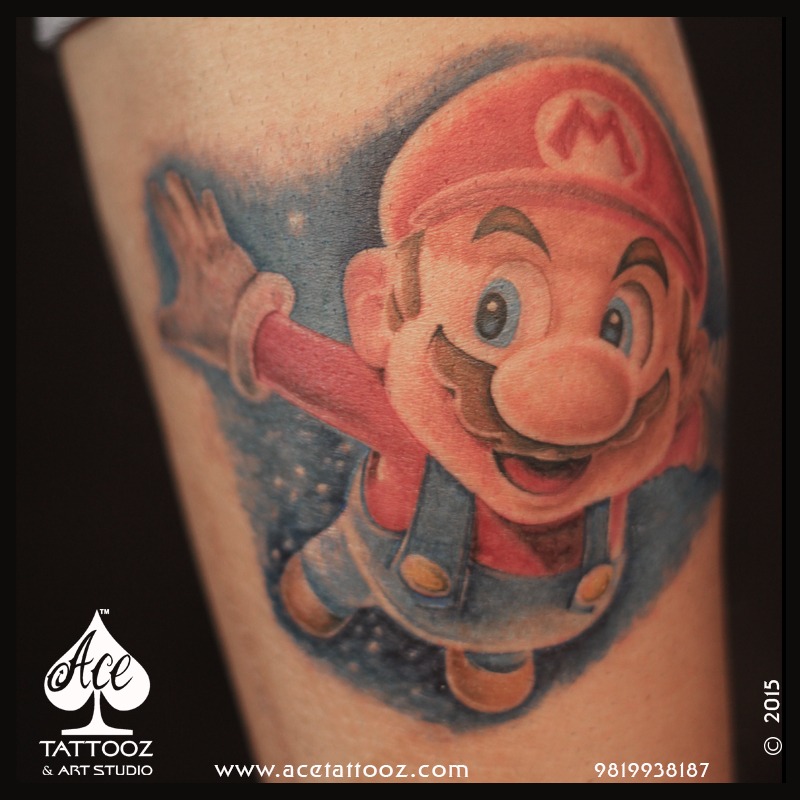 22 Super Mario Tattoos  The Body is a Canvas  Mario tattoo Super mario  tattoo Gaming tattoo