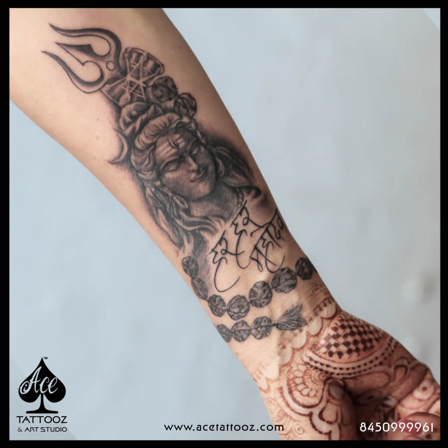 Lord Shiva Tattoos with Rudraksha