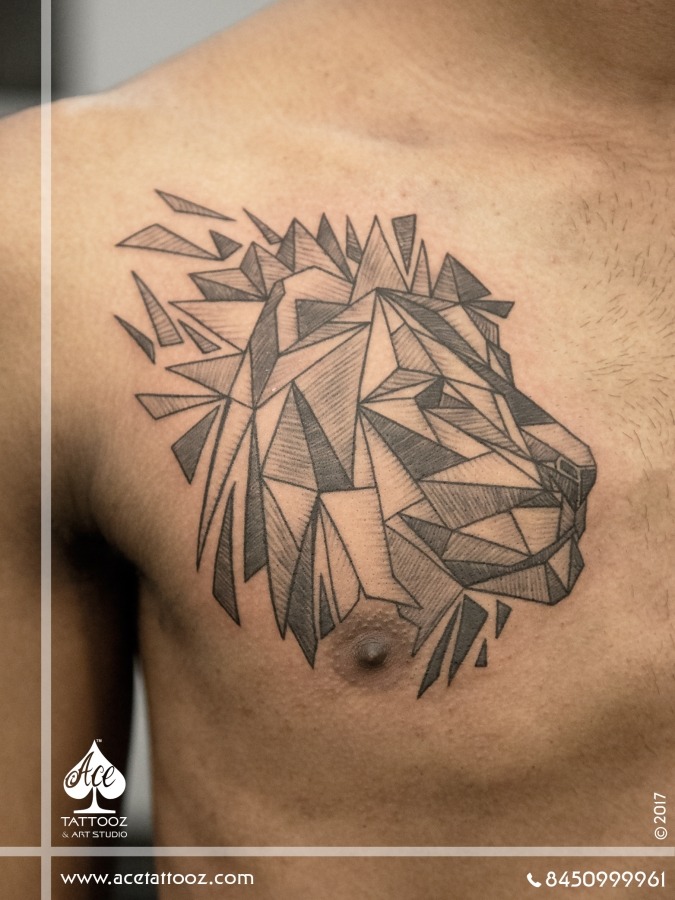 Geometric Tattoo - Lion Tattoo - TattooViral.com | Your Number One source  for daily Tattoo designs, Ideas & Inspiration