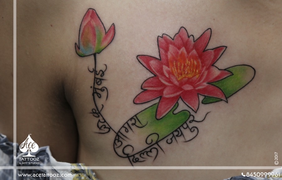 Lotus Unique Flower Tattoo Designs for Women