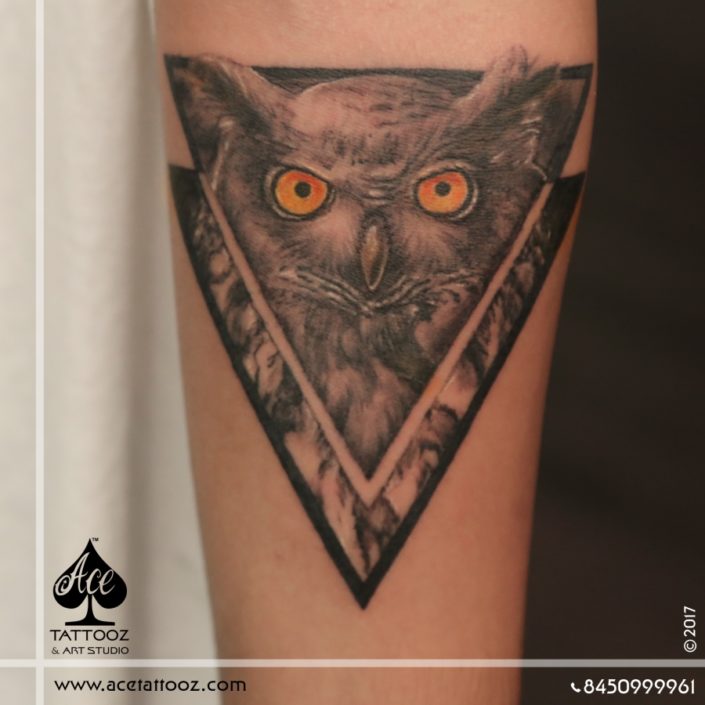 Realistic Owl 3D Tattoo Designs on Hand