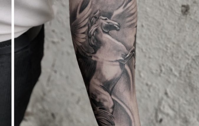 C13 Tattoo Studio Hatfield Heath - Cool eye clock and Pegasus forearm piece  #ink #tattoos #blackandgreytattoo #inked #tattoo #tatt #eye #clocktattoo  #eyetattoo #pegasustattoo #wingedhorse @dynamic_ink | Facebook