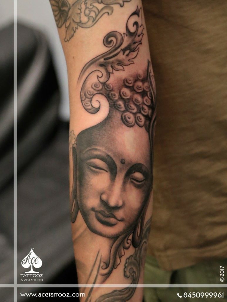 Buddha Tattoo done at Best Tattoo Studio in South Mumbai - Ace Tattooz