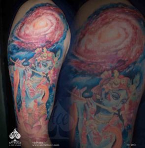 god colored tattoo design - ace tattoos