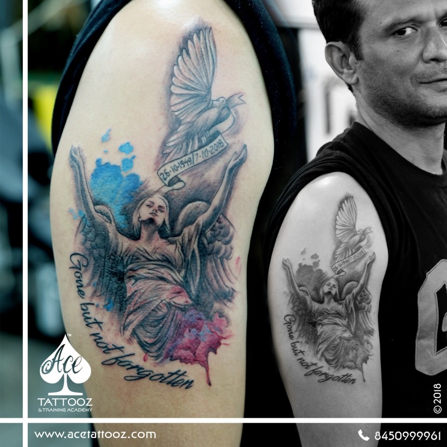 Black Shade Tattoos - Feather infinity tattoo with mom dad name 🔥  @ramkumar2s2 #tattoo #tattooideas #tattooartist #art #love | Facebook