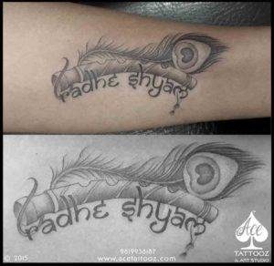 radha krishna tattoo on hand