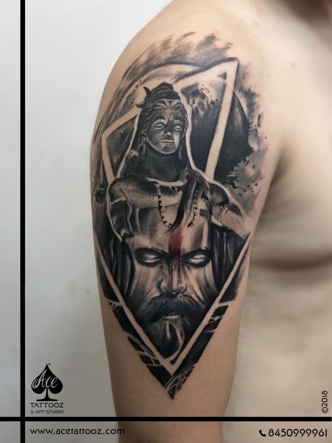 Lion  Shiva Tattoo on Shoulder  Ace Tattooz