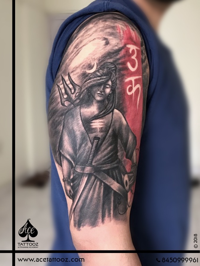 Lord Shiva with Sword Tattoo Designs for Men - Ace Tattooz