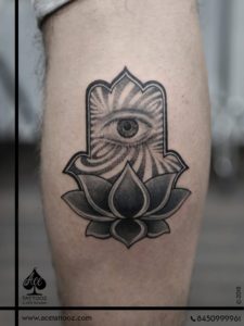 Lotus Hamsa God Tattoo - Ace Tattoos