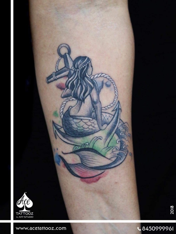 black and white tattoo beautiful mermaid full body  Stable Diffusion   OpenArt