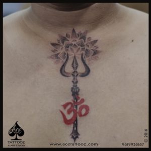 Om and Trishul tattoo - Ace Tattoos