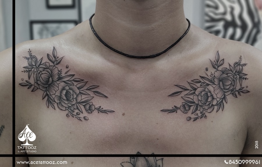 Wildflower bundle tattoo on the collarbone | Flower tattoos, Tattoos for  women flowers, Beautiful flower tattoos