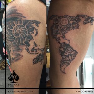 Map Tattoo on Arm for men