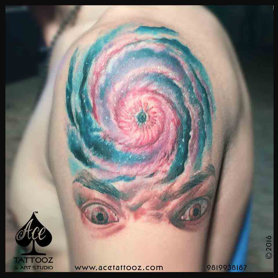 Third Eye with Universe 3D Tattoo - Ace Tattooz