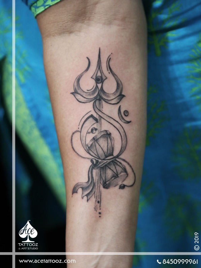 Trishul Damru Tattoo Design  Shiva Inspired Tattoo design  YouTube