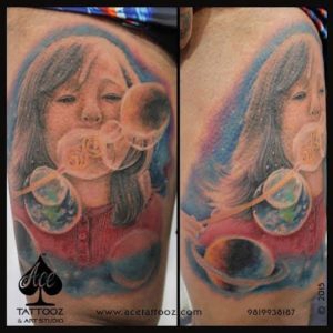Universe Girl 3D Tattoo