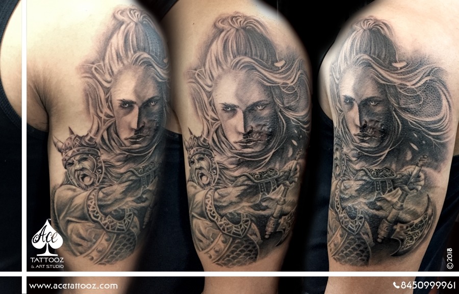 Female Warrior Tattoo. #fyp #tattooed #inked #tattoosbyshiva - YouTube