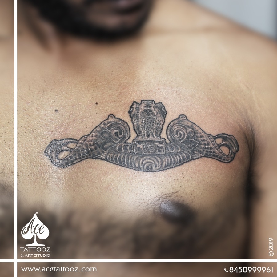 Indian Navy Submarine Badge Men Tattoo  Ace Tattooz