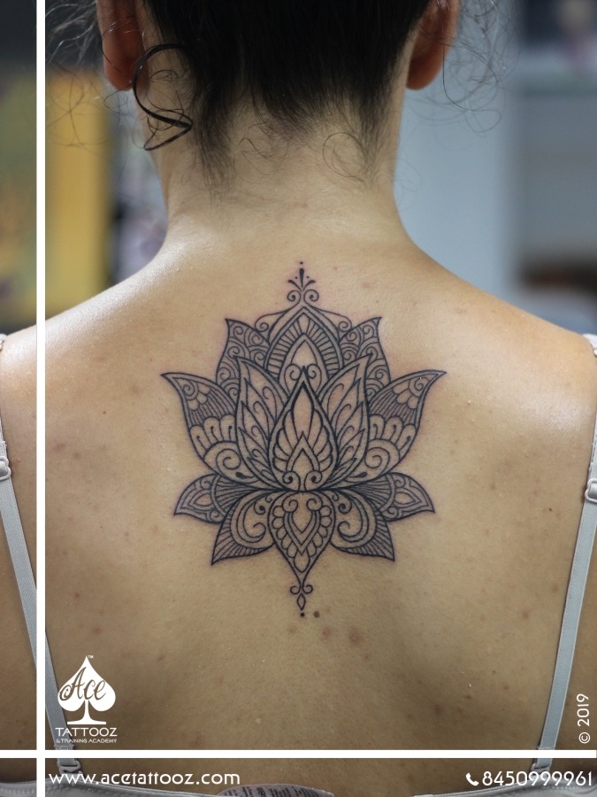 Lotus Mandala Tattoo on Back - Ace Tattooz
