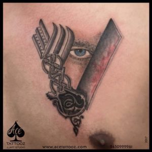 Best Viking V Symbol 3D Tattoo