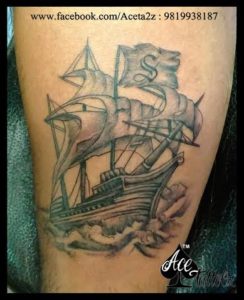 Sailing Ship Best Tattoo Designs for Men on Arm