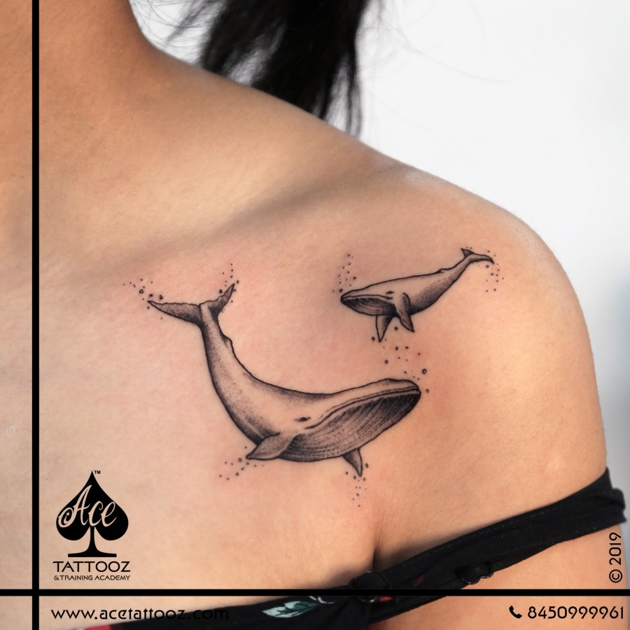 Whale Tattoo on Shoulder
