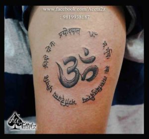 Om Mantra Typography Tattoo