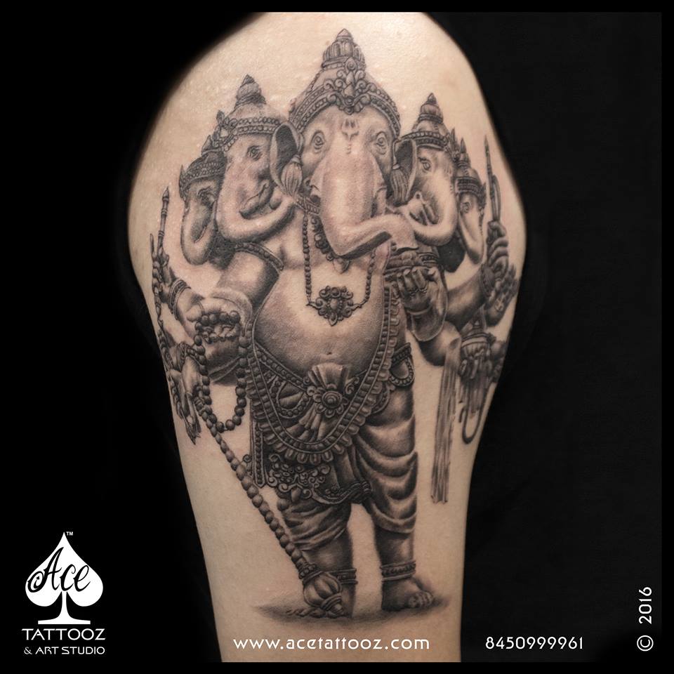 Small Ganesha Tattoo Design For Men Chest – Truetattoos