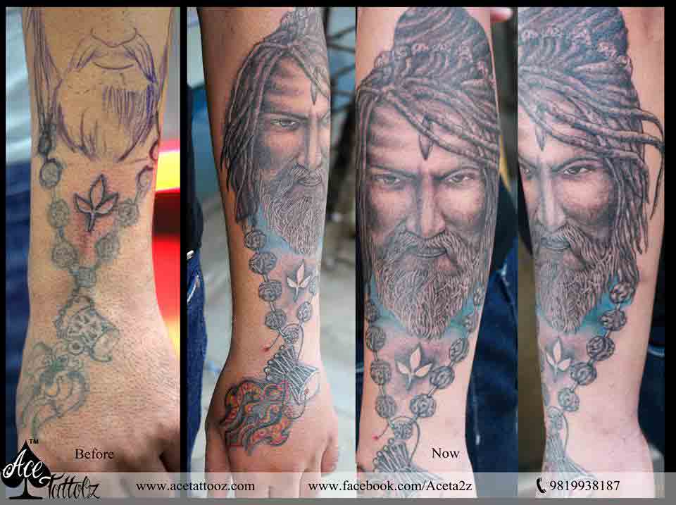 Lord Shiva Cover Up Tattoo on Arm