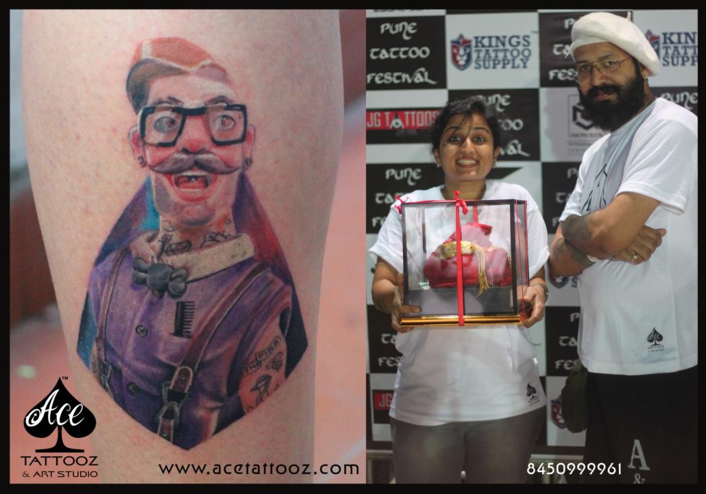 Archana Bhanushali Awarded with Best Cartoon Tattoo - Ace Tattooz