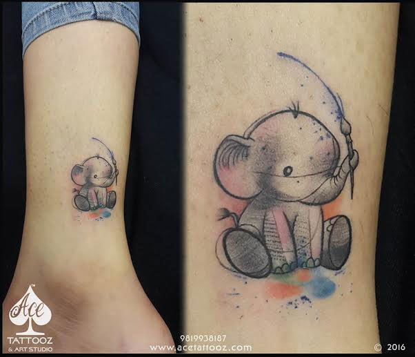 Tiny Elephant Tattoo - Etsy