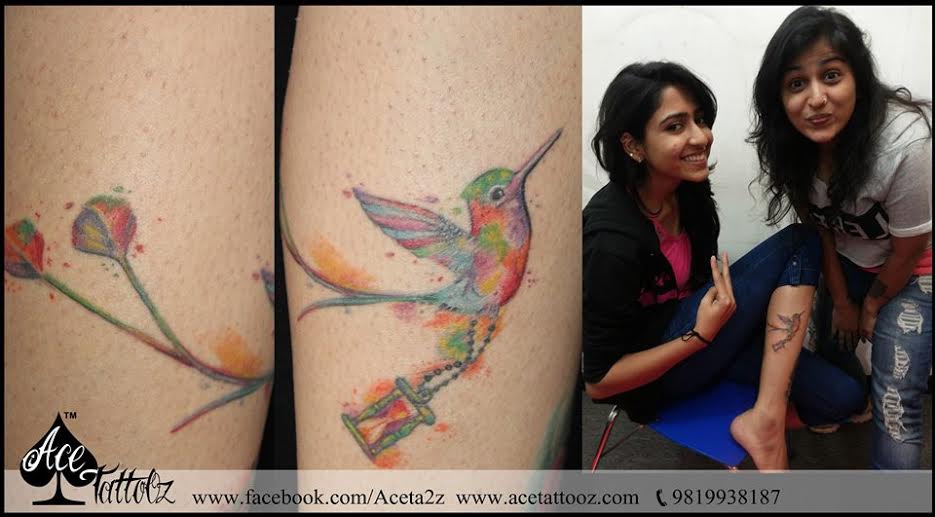 Colored bird tattoo full back peacock tattoo fire phoenix tattoo animal  pattern tattoo (1)