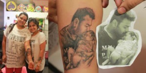 Father & Baby Portrait Tattoo for Men