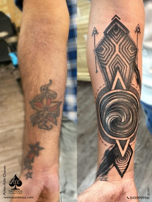 Black-White-Coverup-Tattoo-on-Arm (1)