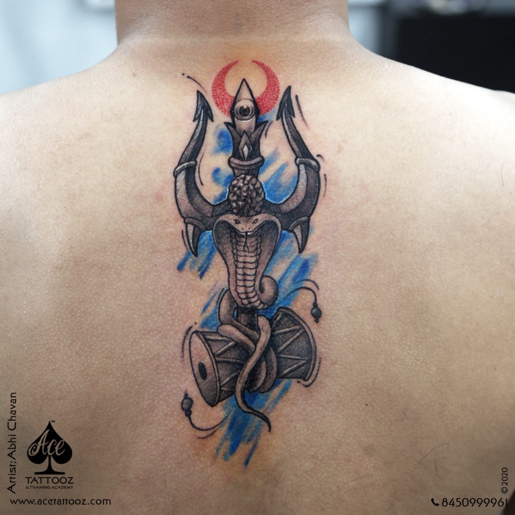Koinstec Mahadev with trishul tattoo for boys and girls, God shiv with  trishul tattoo for girls and boys, Mahakal with trishul, damroo tattoo for  men and women, : Amazon.in: Beauty