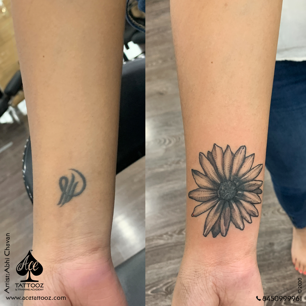 Sunflower Coverup Foot Tattoo  Remington Tattoo Parlor