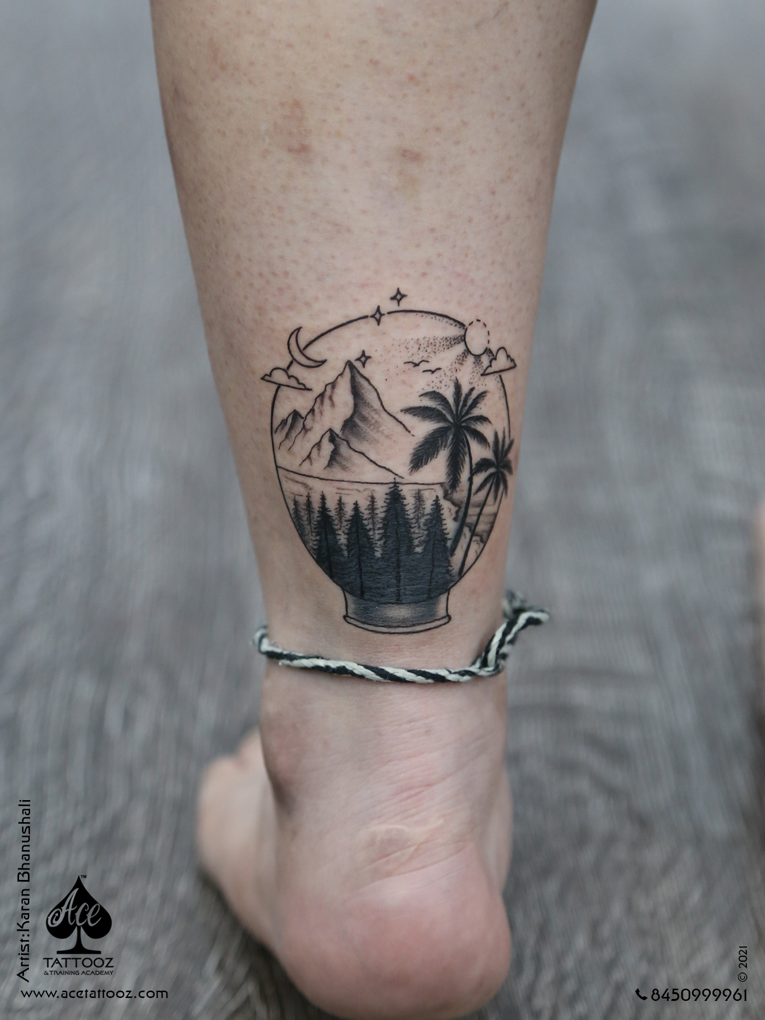 Frank Worthley Musling Latter Custom Nature Dotwork Tattoo - Ace Tattooz