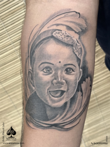 Baby Portrait Tattoo for Men