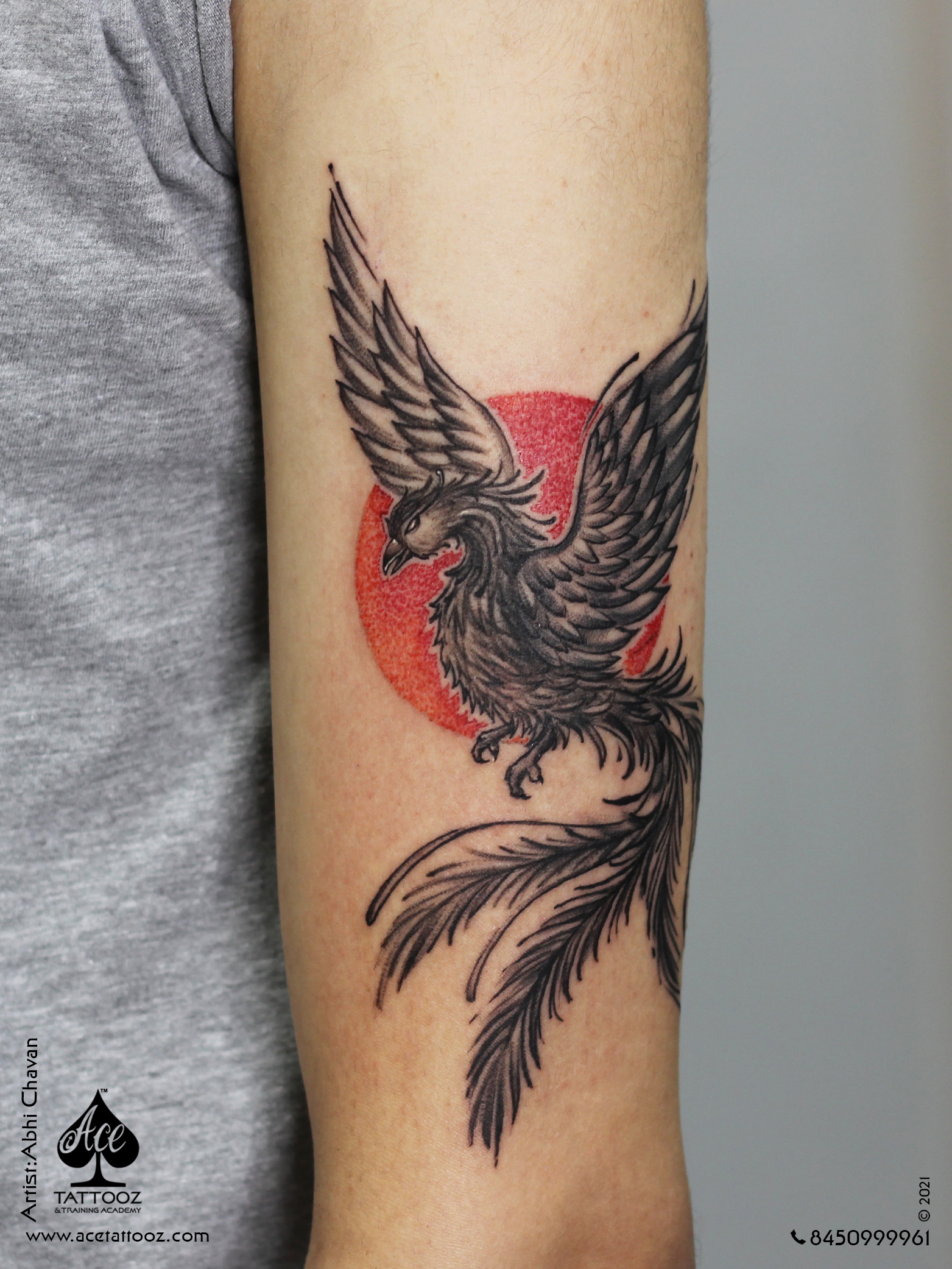 Unify Tattoo Company : Tattoos : Nature Fire : Phoenix Back Piece