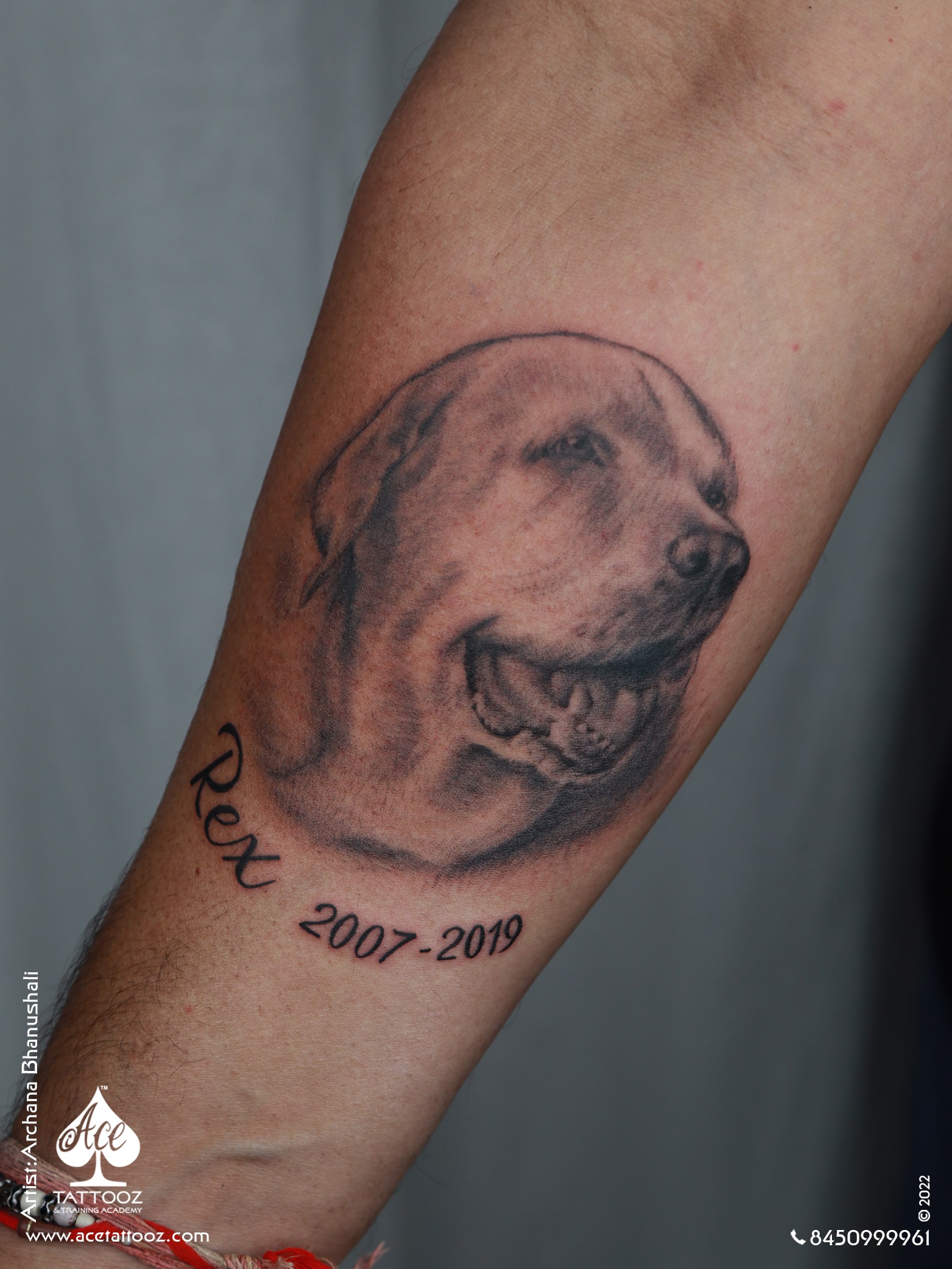 Black and Grey Portrait of German Shepherd Dog Tattoo  Love n Hate