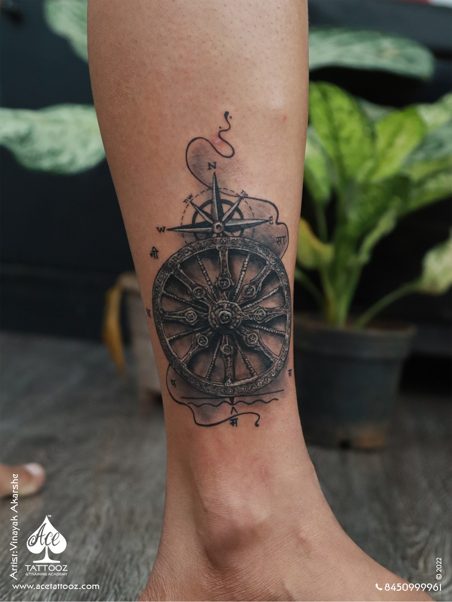 Wanted to share my new dharma wheel tattoo : r/Buddhism