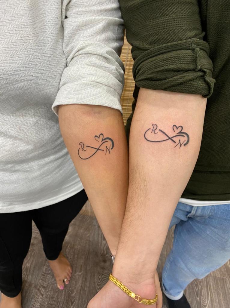 Couple compass tattoo by RedRose TattooStudio  Art by  zeel2556  Book  appointment  8155929267   compass couplegoals  Instagram