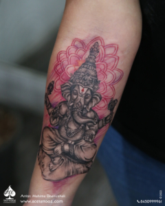 pink mandala with Lord Ganesha'