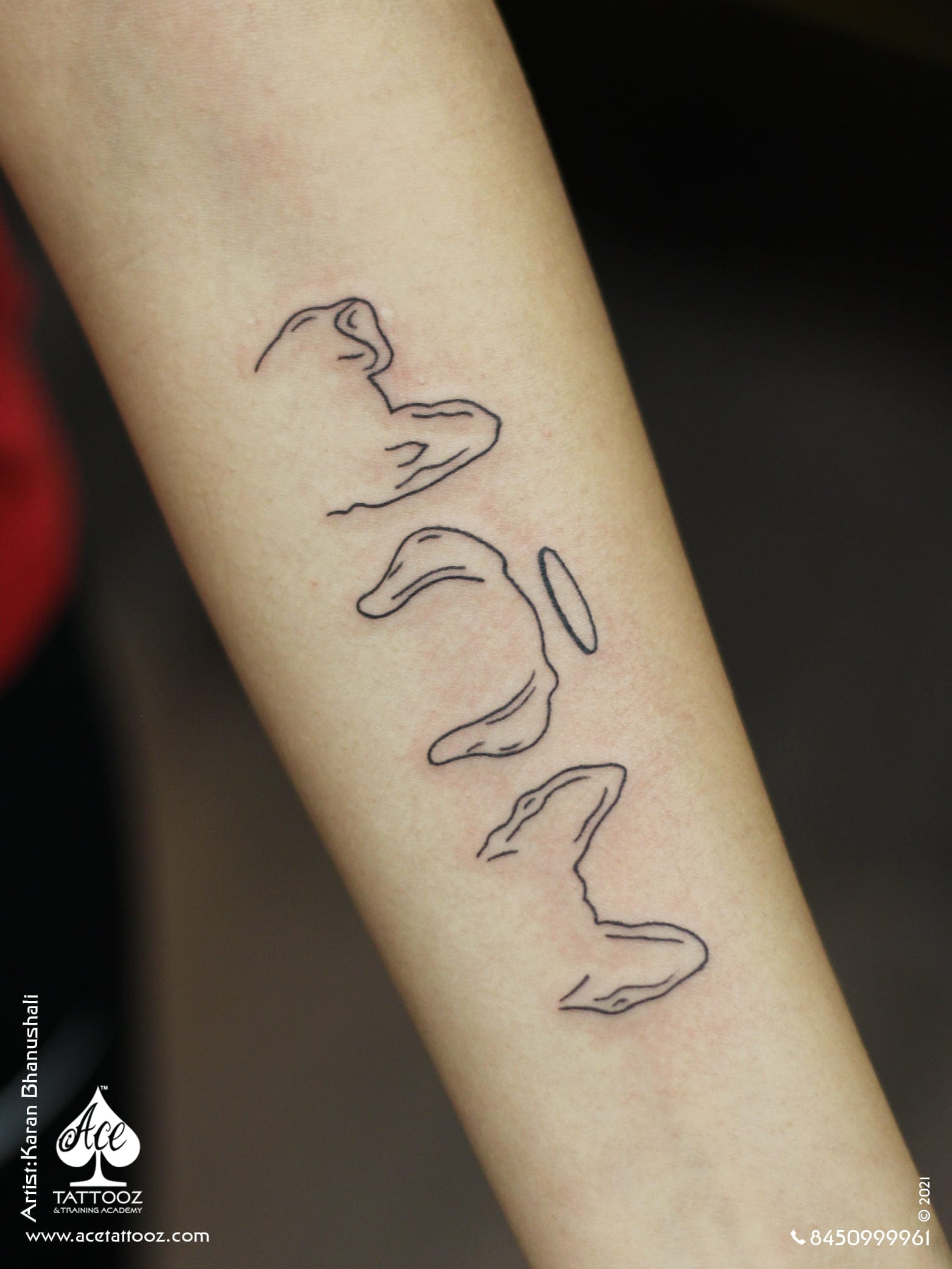 3 Dogs Small Tattoo