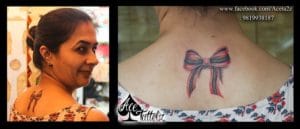 3D Bow Tattoo on Back